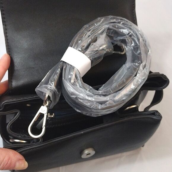 French Connection Bellita Black Stud Mini Crossbody with Top Handle NWT - Picture 13 of 17